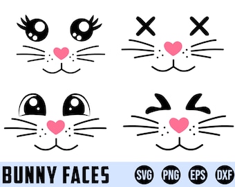 Cute Bunny Face Svg, Cute Bunny Clipart, Easter Bunny, Rabbit Svg, Rabbit Face Svg, Happy Easter Svg, Easter Png Designs, Layered Svg