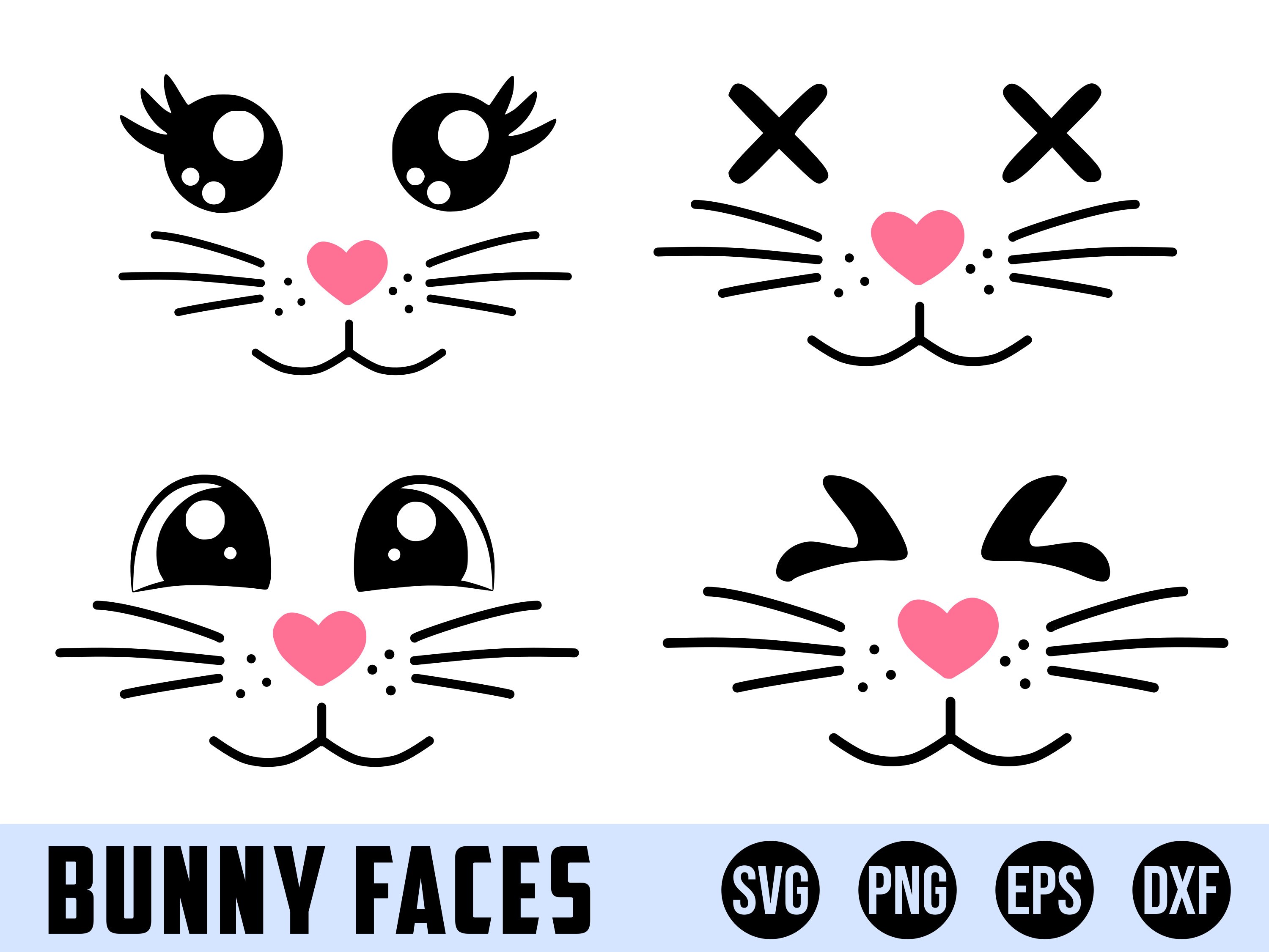 Cute bunny face svg cute bunny clipart easter bunny rabbit svg