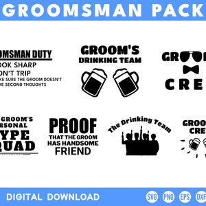 Padrinos de boda Svg Bundle, Groomsman Svg, Groom Squad Svg, Groom Crew Svg, Best Man Svg, Bachelors Party Svg, Groom Svg, Best Man