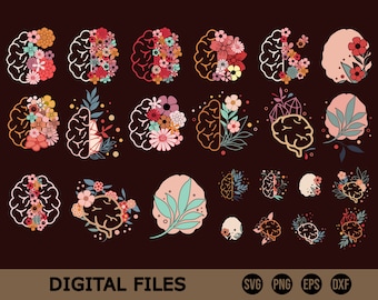 Brain Svg Bundle, Brain Clipart, Brain Svg, Brain Png, Neurons Svg, Dopamine Svg, Neuro Nurse Svg