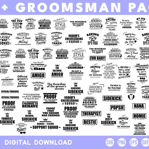 Groomsmen Svg Bundle, Groomsman Svg, Groom Squad Svg, Groom Crew Svg, Best Man Svg, Team Groom Svg, Bachelors Party Svg, Groom Svg, Best Man