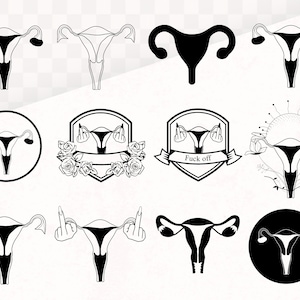 Uterus Finger SVG Bundle, Female Repoduction Svg, Pro Choice Png, Roe V Wade Svg, Dont tread on me, Mind your own uterus, Pro Choice Bundle