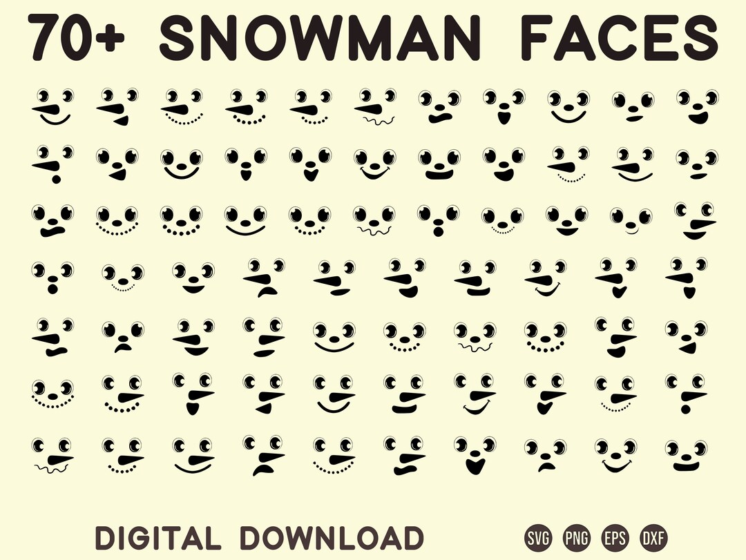 Snowmen Faces Svg, Snowman Face Svg, Snowman Head Svg, Snowman Face
