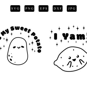 Ella es mi batata I Yam SVG, mi batata svg, moda svg, linda patata svg, ñame svg, batata, parejas svg, señor y señora svg, pareja