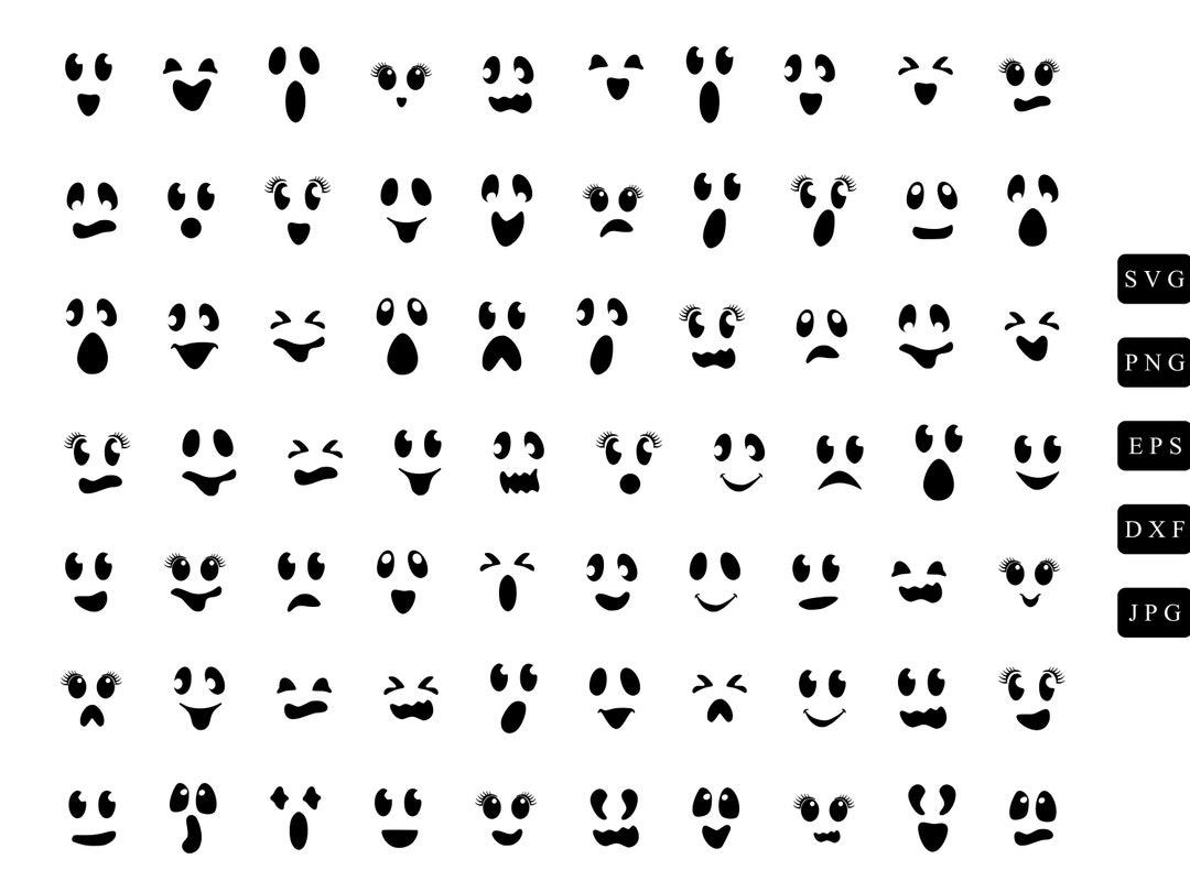 Scary Halloween Faces Scary Face Svg Spooky Face Svg Cute