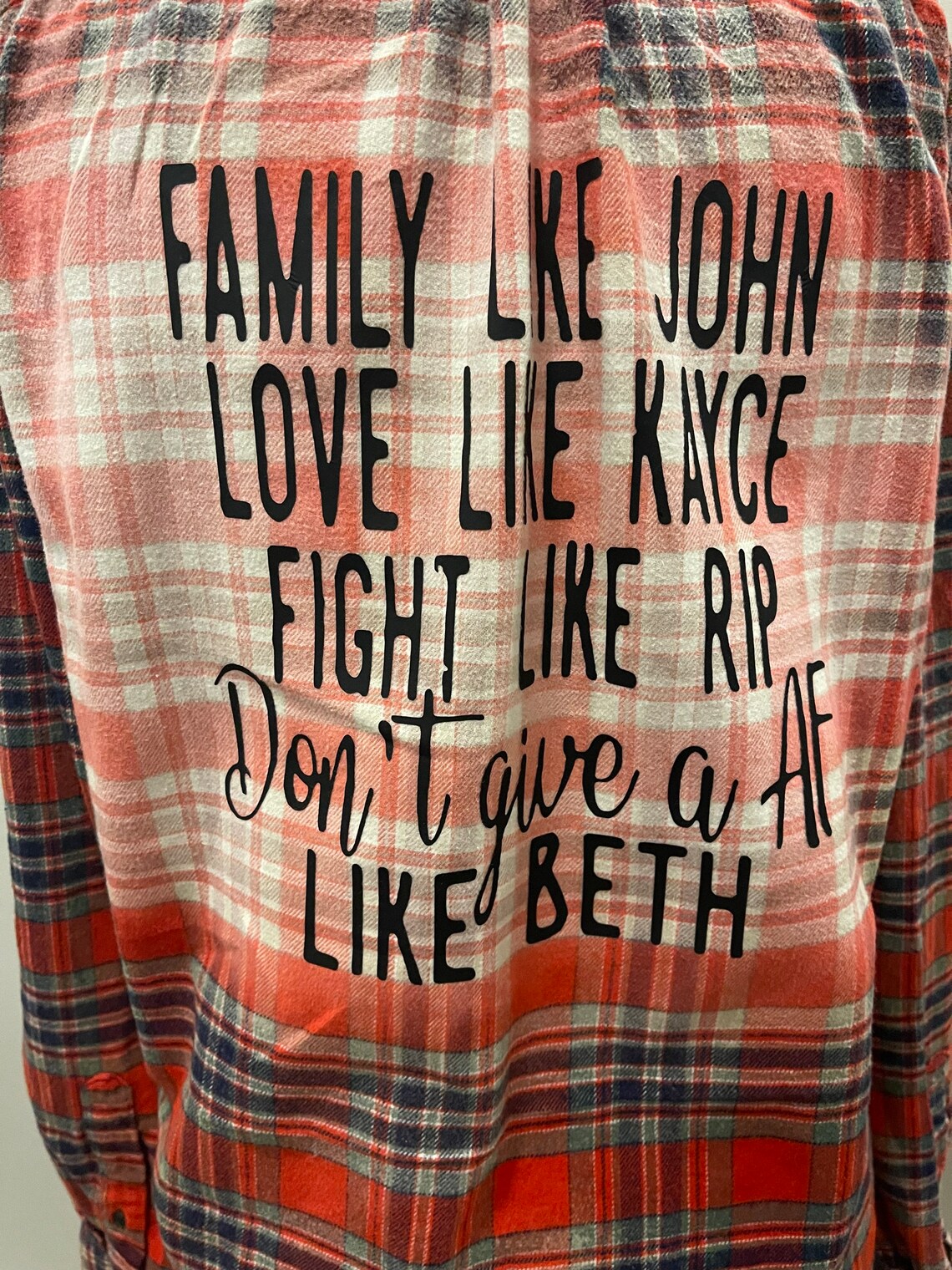 Bleached Flannel With Design Etsy