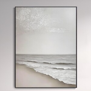 Beach Landscape Modern Abstract Oil Painting Custom Home Decor 3D Knife Painting Family Christmas Gift Modern Art Living Room Decor Custom