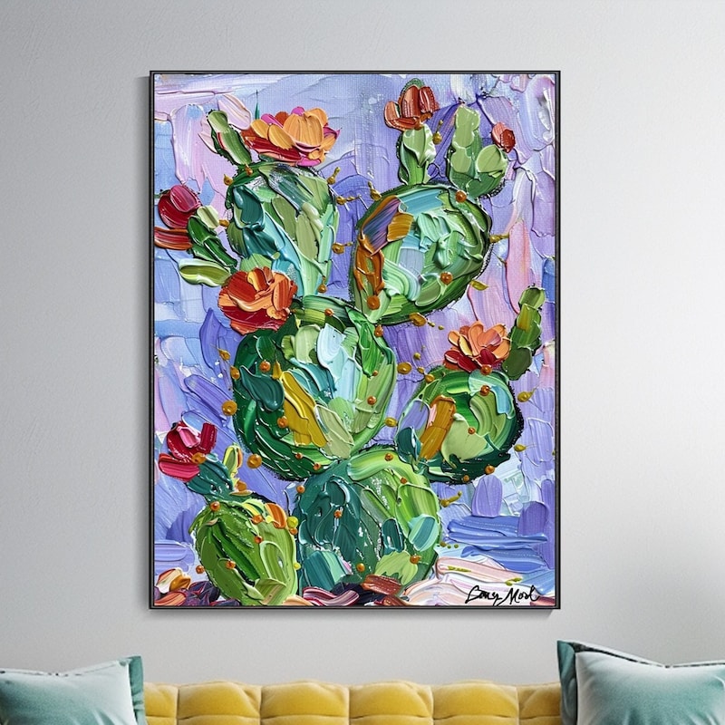 Abstract Cactus Painting - Etsy