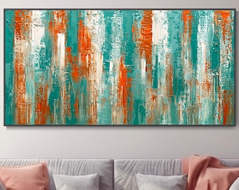 Hand Painted Abstract Canvas Oil Painting, Original Palette Knife Canvas Wall Art Office Decor Thanksgiving Gift Modern Contemporary Artwork