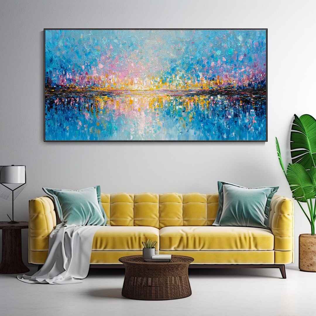 Original Urban Neon Nightscape Reflection Art Abstract City Impression ...