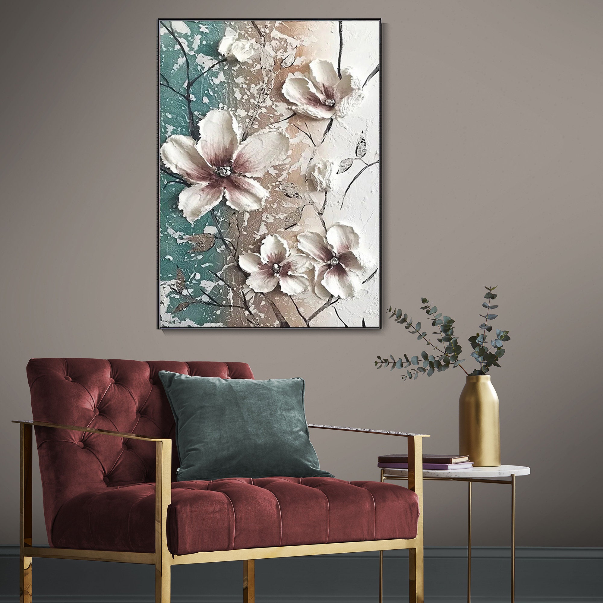 3D Original Three-dimensional Floral Oil Painting Handmade - Etsy