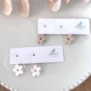 Flower Hoop Earrings: Handmade Polymer Clay Jewellery, Lightweight, Gift for Her