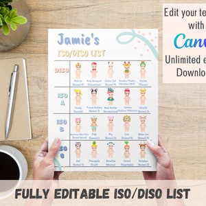 Sonny Angel ISO List Template • Editable In Search Of List • Customizable Canva Template • Custom Wish List