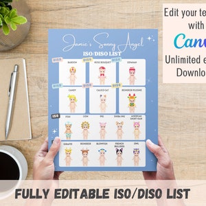 Sonny Angel ISO List Template • Editable Desperately In Search Of List • Customizable Canva Template • Custom Wish List