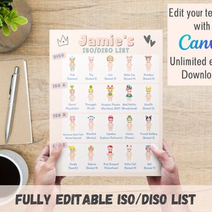Sonny Angel ISO DISO List Template • Customizable In Search Of List • Editable Canva Template • Custom Wishlist