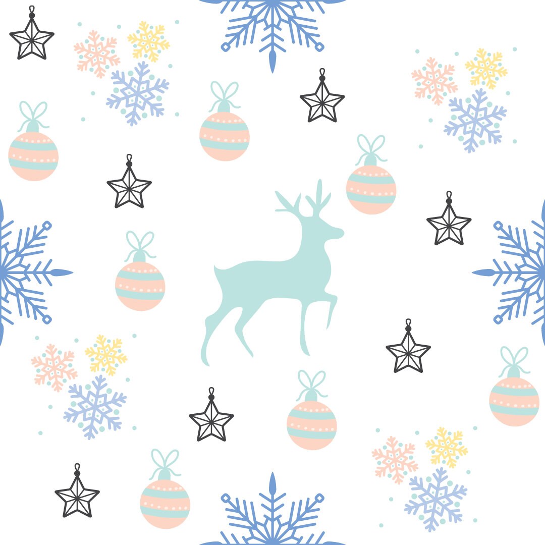 Printable Dollhouse Wallpaper Christmas Collection Snowflakes &amp; Deer ...