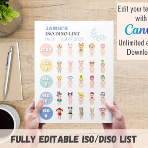 Sonny Angel ISO List Template • Editable Desperately In Search Of List • Customizable Canva Template • Sonny Angel wishlist