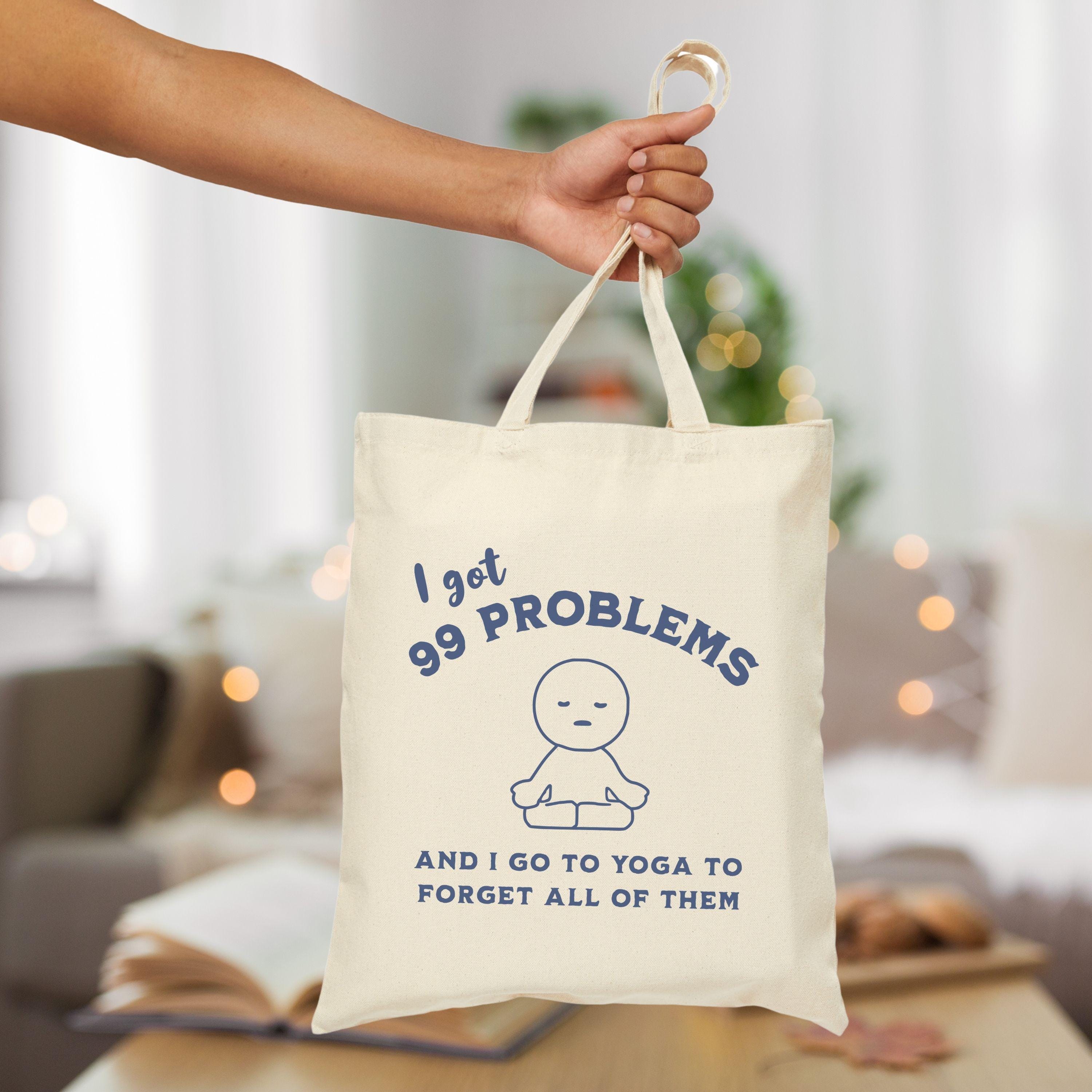 Smiski Tote Bag | Funny Yoga Canvas Bag | Green Guy Tote | Gift for ...