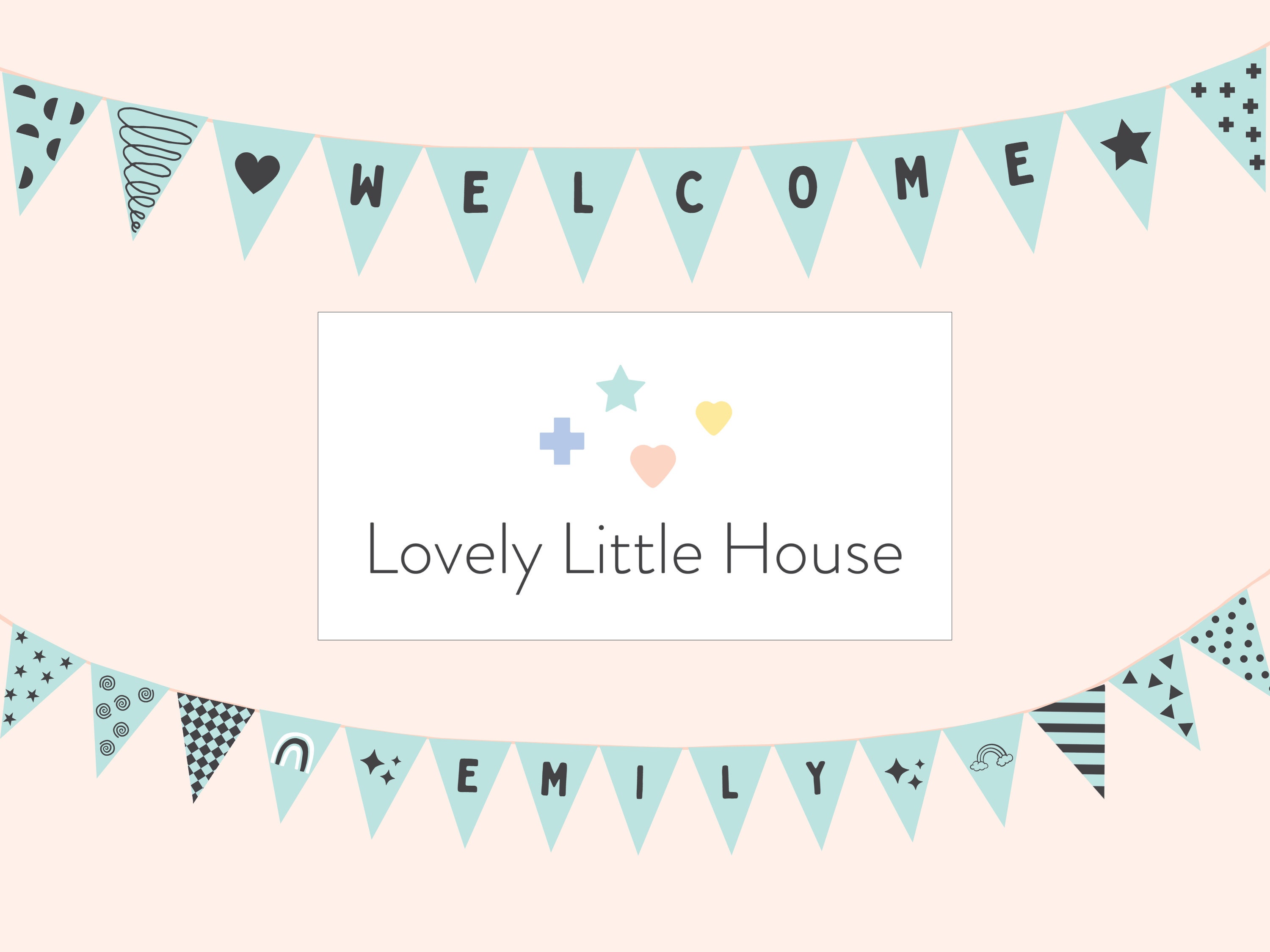 Printable Mini Bunting • DIY Bunting for Dollhouse - 100 Green Flag Designs • Digital Miniature Garland