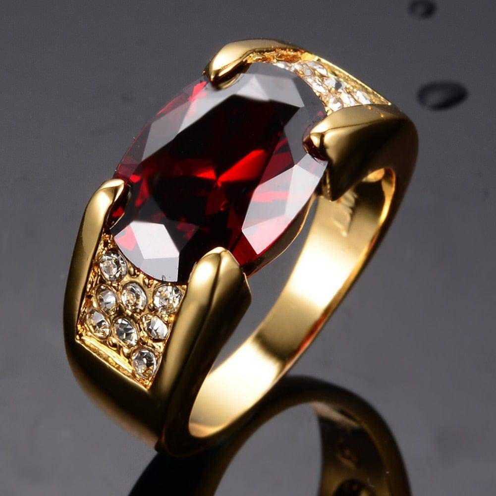 8.50 Ct Natural Garnet Mens Ring January Birthstone Wedding - Etsy