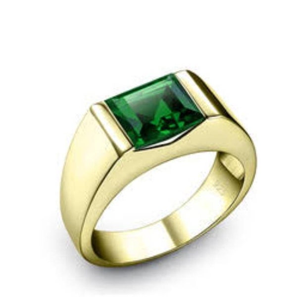 Men Emerald Ring - Etsy