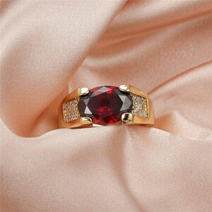8.50 Ct Natural Garnet Mens Ring, January Birthstone, Wedding Gift for ...