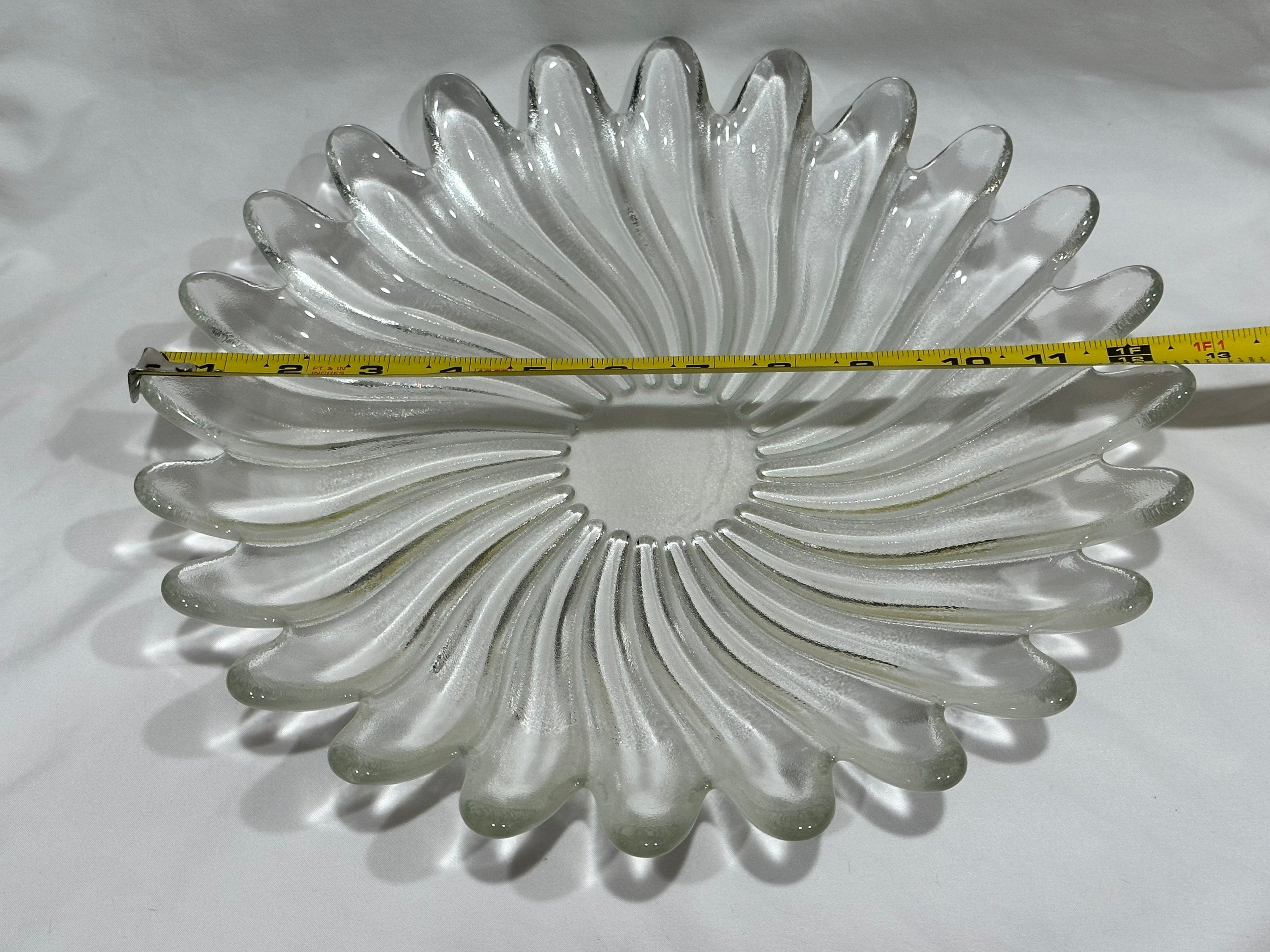 Vintage Flower Shaped Clear Glass Dish