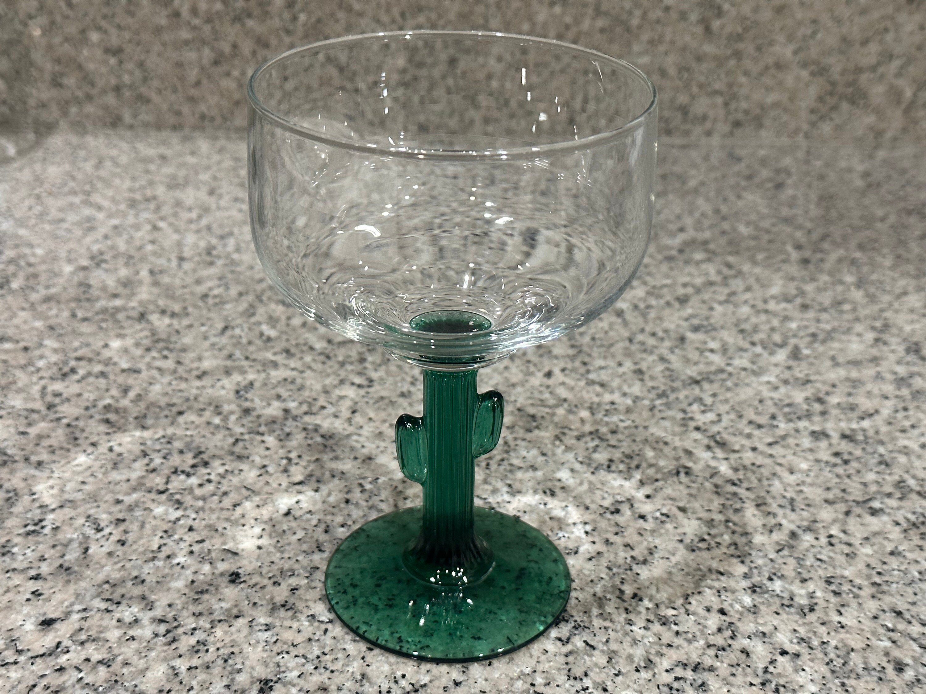 Unmarked Green Cactus Stem Margarita Glasses 12 Oz Set of 6 Etsy