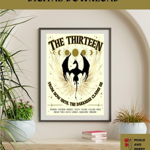 Throne of Glass Printable | The Thirteen From Now Until the Darkness Claims Us Wall Art | Manon Blackbeak the Thirteen | Thirteen Art Prints