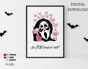 Scream Halloween Printable Wall Art/Printable Horror Wall Art/Scream Art Print Digital Download/Funny Halloween Wall Art Printable