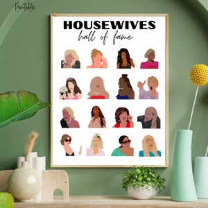 Bravo Housewives Hall of Fame Poster | Bravo Fan Gifts | Printable Housewives Poster | Real Housewives Hall of Fame Prints | Housewives Art