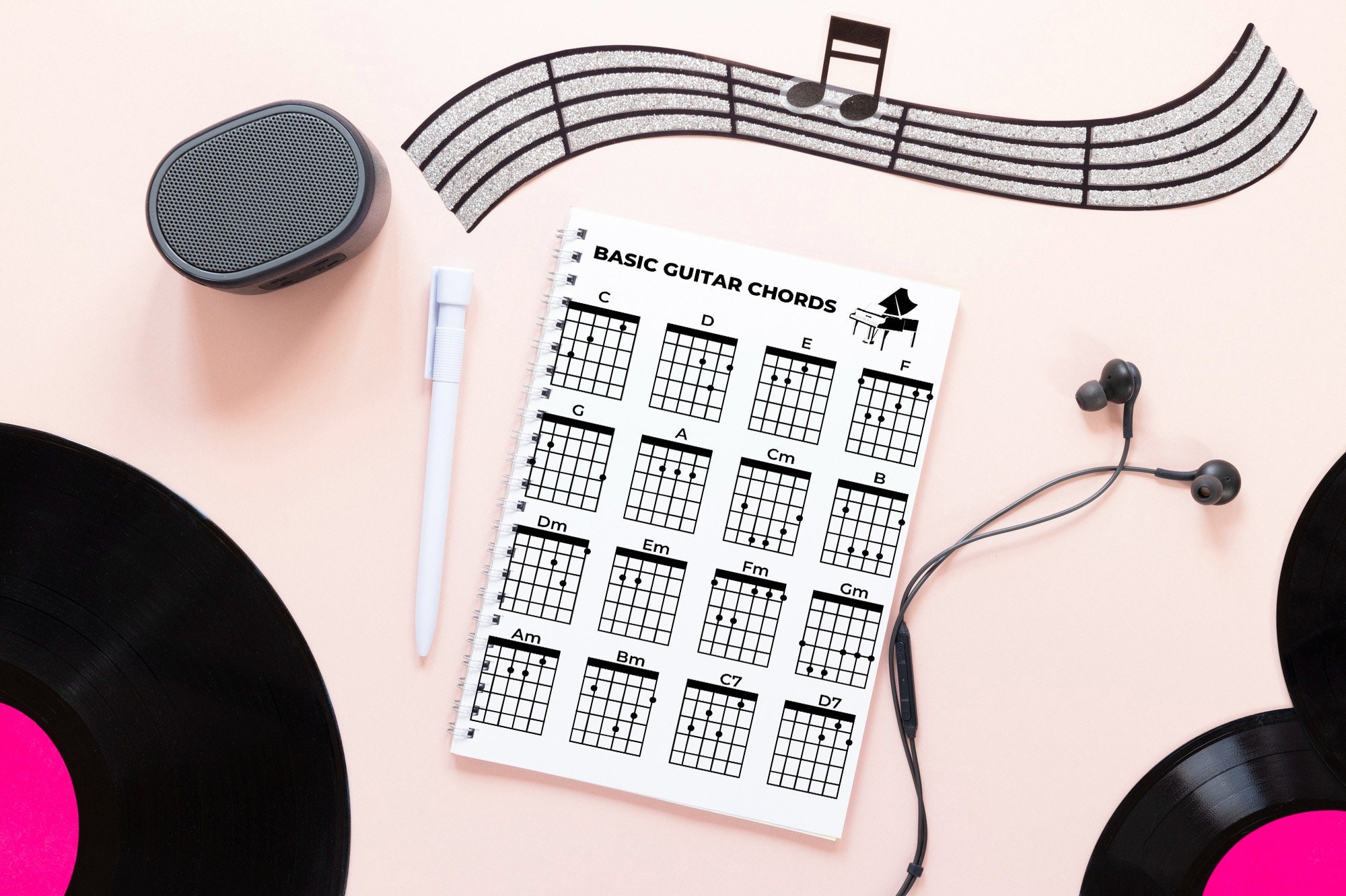 Beginner Guitar Chord Charts Printable PDF 8.5x11 Instant - Etsy