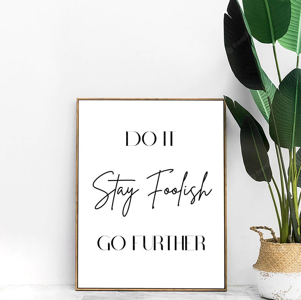 ハングリーであれ、集中力であれ、愚かであれプリントモダンなオフィス装飾、モチベーションを高める引用、起業家ギフト、同僚ギフト。 - Etsy 日本