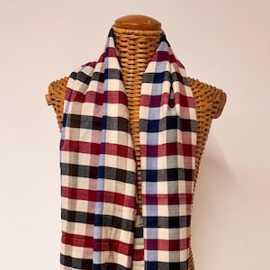 Châle Pashmina à carreaux tissé à la main : étole réversible en cachemire