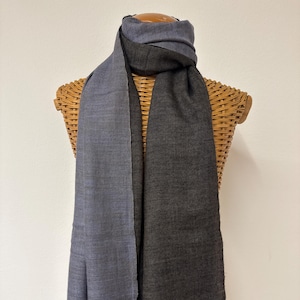 Reversible Pashmina Shawl, Everyday Shawl, Cashmere Wrap, Dailywear Scarf, Gift for Dad, Black and Grey Shawl, Handwoven in Kashmir
