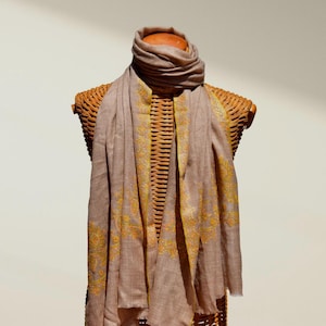 Hand-Embroidered Pashmina Shawl: Pure Wool Scarf, Kashmiri Stole