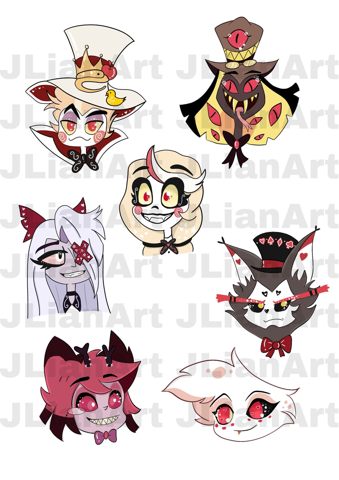 Posters Hazbin Hotel – Personnages Anime Alastor, Charlie Morningstar, Angel Dust… Décoration Murale 60x40 Cm