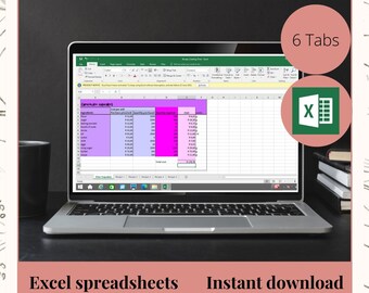 Recipe costing, excel spreadsheet, cost calculator, budget, costing, pricing, spreadsheet, recipe costing template, baking price, food costs