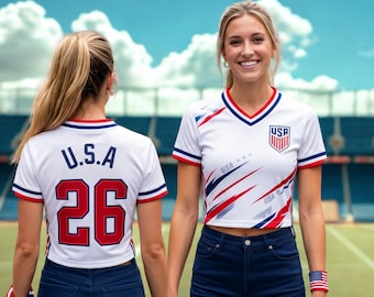 USA Soccer Crop Top Jersey | Women's 2026 World Cup Blokecore Shirt