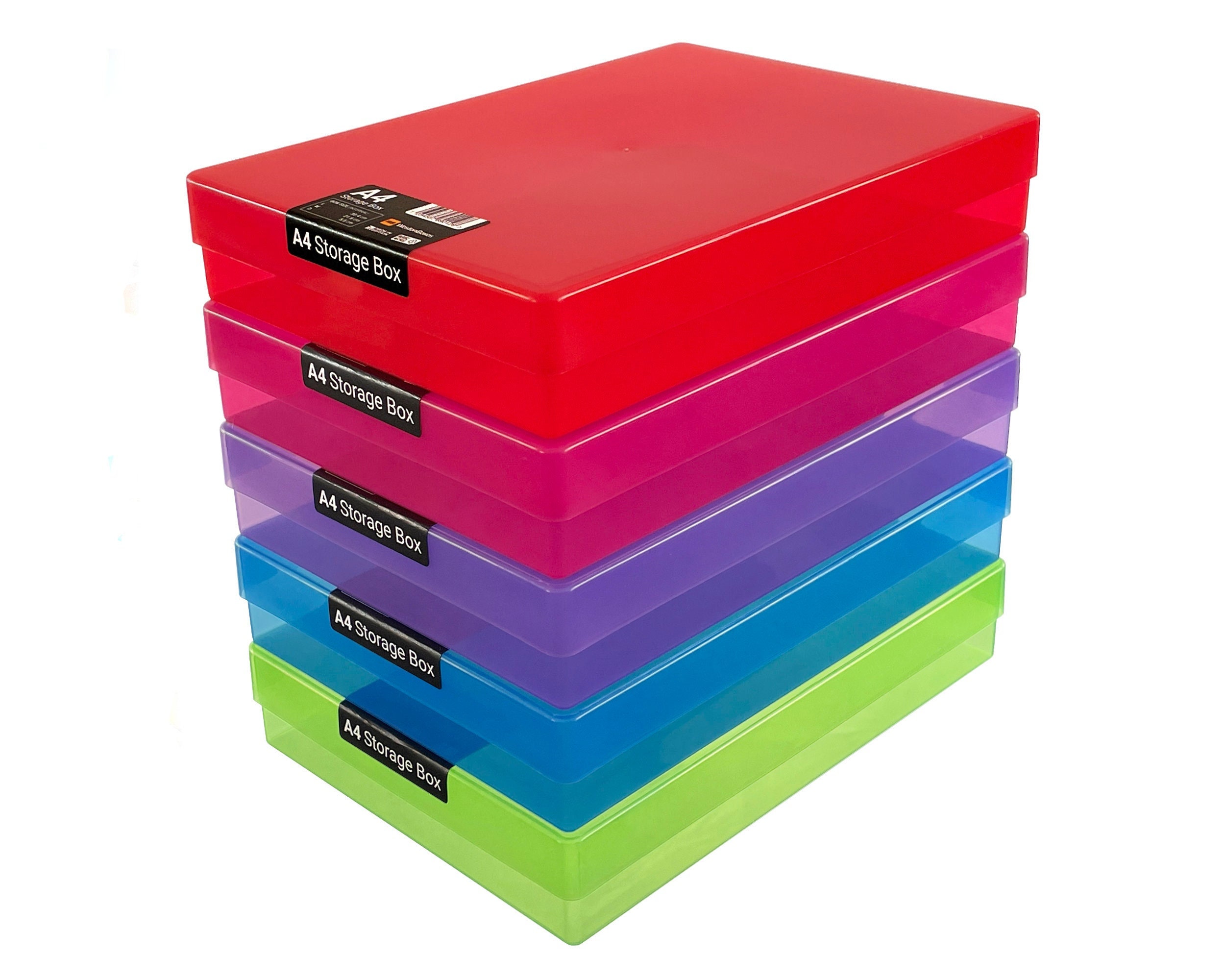 Westonboxes A4 Transparent Plastic Craft Storage Boxes With Lids