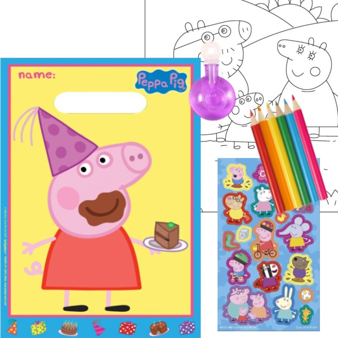 Peppa Pig Pre Filled Party Bags no.4, One Supplied Etsy UK