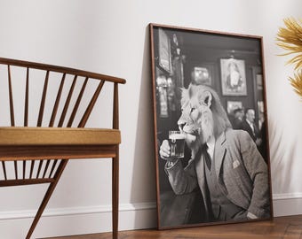 Vintage Print - Lion In Pub