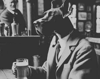 Vintage Print - Dog In Pub - Great Dane
