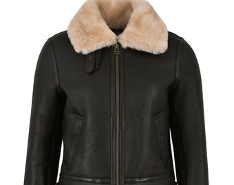 Faux Shearling  Jacket Women Winter Jacket Soft Black Sheep Leather Jacket Winter Jacket For Women Biker Leather Jacket Sale Gift For Her