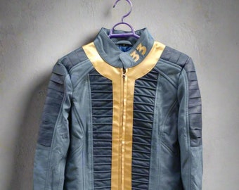Lucy Leather Jacket For Women Blue Leather Jacket For Women Cosplay Leather Jacket Women Blue Biker Leather Jacket