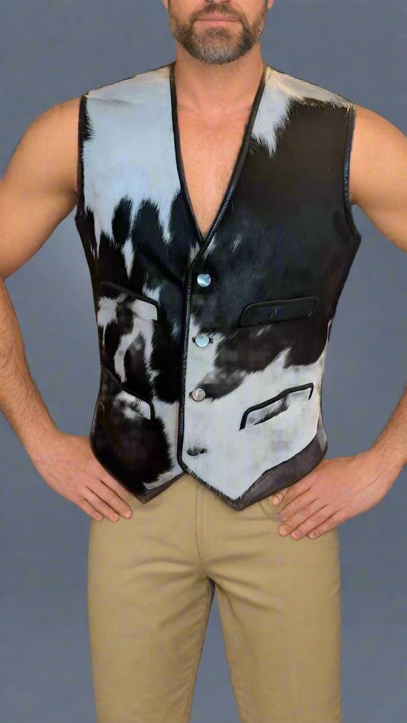 Best Winter Jacket For Men Real Cowhide Vest For Men Natural Hairon Vest For Men Gift For Men