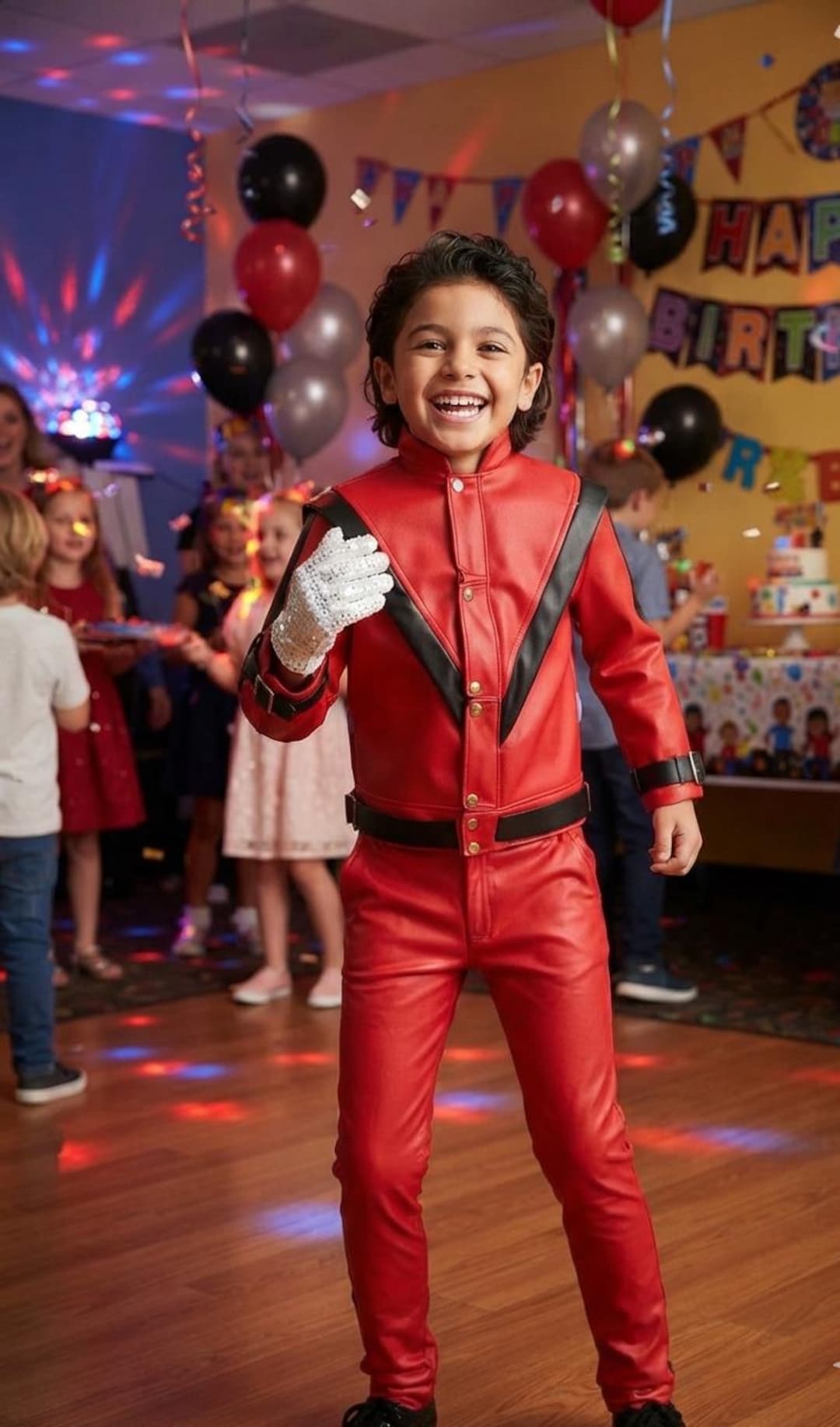Kids Michael Jackson Thriller Red Leather Jacket, Halloween