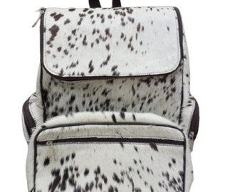 Customize Backpack Leather Bag Large Bag Brown Spotted Cowhide  Backpack Travel Bag School College Bag Diaper Bag Backpack