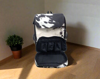 Mochila de pañales personalizada, bolso negro de cuero grande, bolso de bebé, bolso de mamá Wester, el mejor regalo para mamás, bolso de viaje para computadora portátil, mochila grande