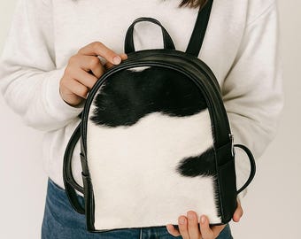 Mini sac à dos mignon en cuir de vachette noir sacs à dos pour filles adolescents sacs cadeau pour elle poids léger